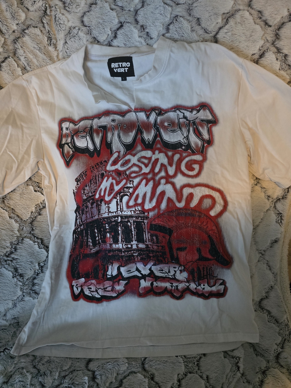 Rare Retrovert Losing My Mind Streetwear Graphic Tee Sz L EUC